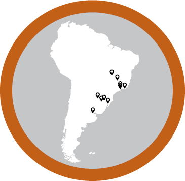 Mapa regionu Ameryki Południowej